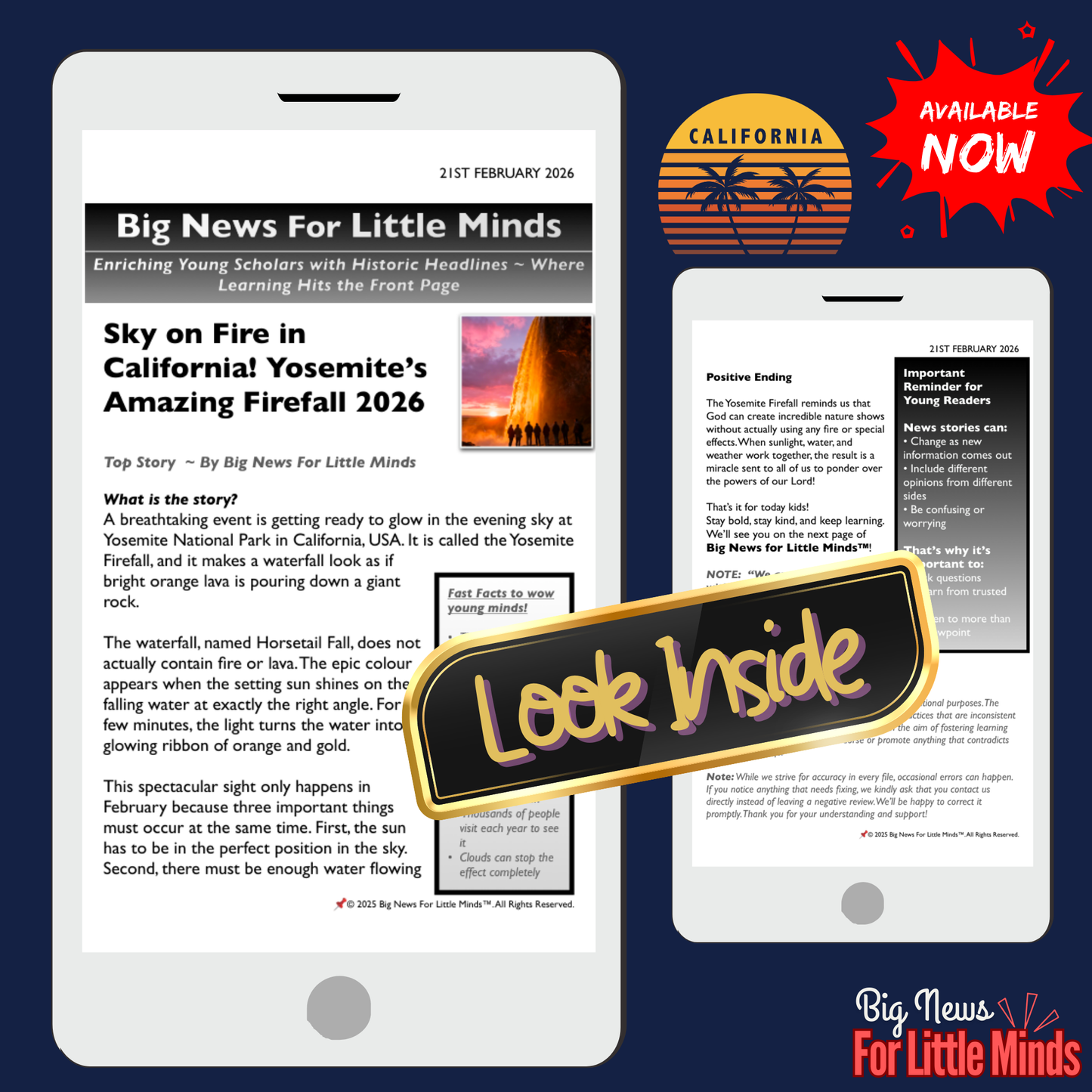 Yosemite’s Amazing Firefall: Sky on Fire in California's National Park! Article Pack