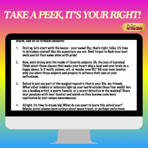 Back to School Discussion Questions for Students: Reflection & Icebreaker Mini Read