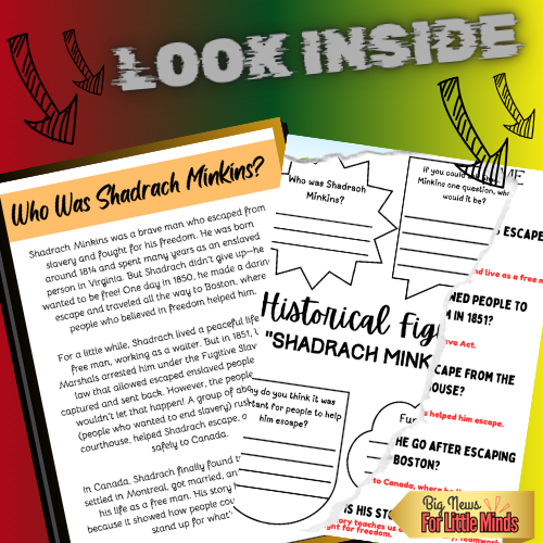 Who Was Shadrach Minkins? Black History Month Lesson Pack for Kids