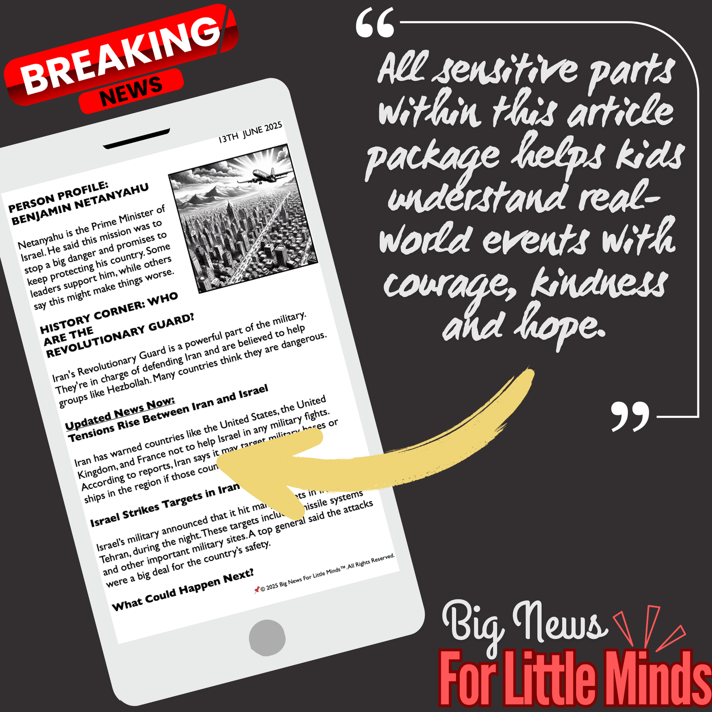 Israel Strikes Iran 2025: Big Blasts, War Warnings in Kids Article Pack with Freebies to Complete!