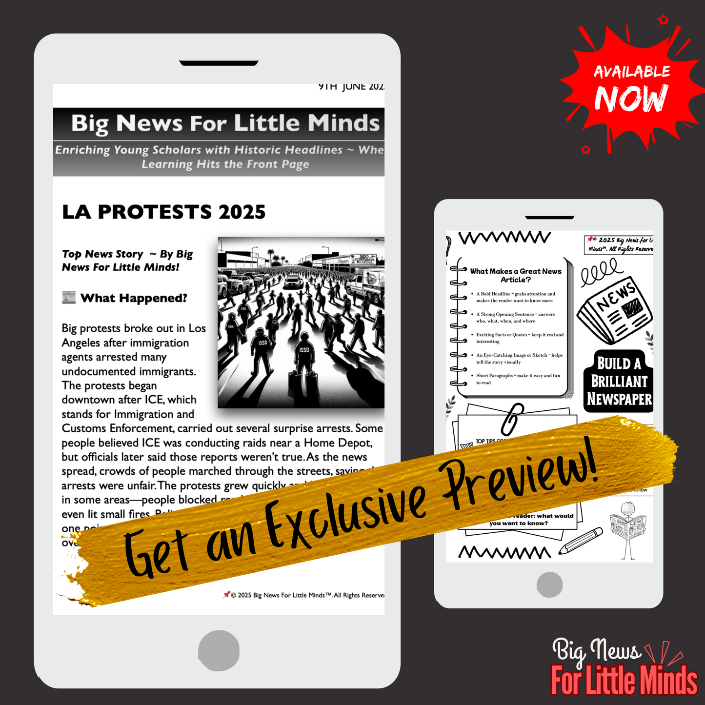 LA Protests 2025: Why Are People Marching in L.A.? Big Protests After Immigration Raids ~ Kids Article Pack