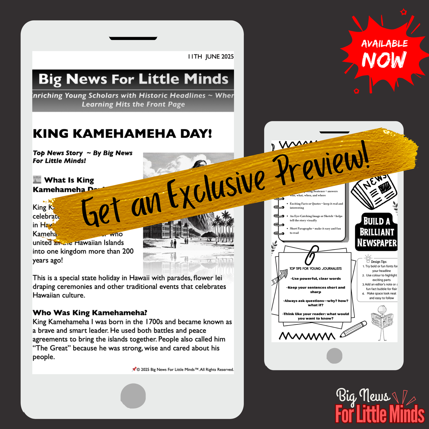 King Kamehameha Day: History, Heroes & Hawaiian Pride in Kids Article Package & Freebies x2!
