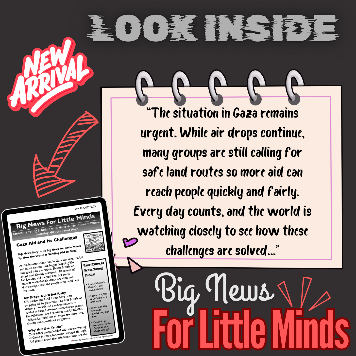 How Aid Reaches Gaza: A True Story for Kids & Freebie Worksheets in Article Pack