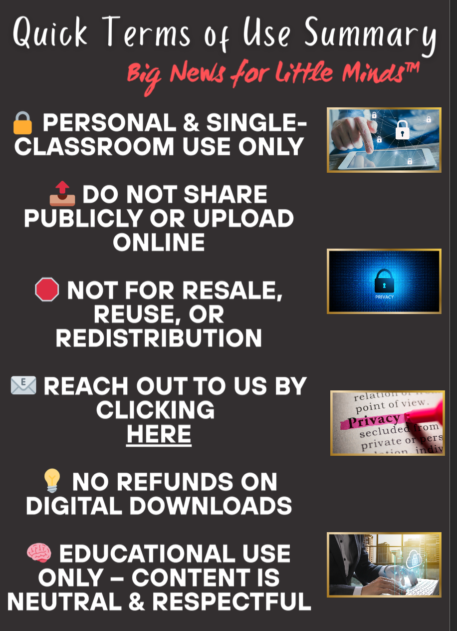 Epstein Case Explained Without Exact Details (for Kids!) Article Pack with Freebies