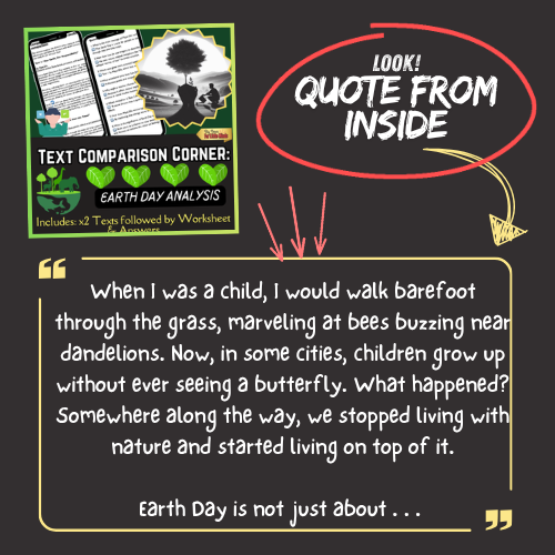 Compare & Contrast Two Texts on Earth Day – Text Pair with Worksheet & Answers