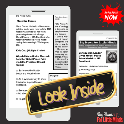 Venezuelan Leader Gives Nobel Peace Prize Medal to Trump: Kids News Pack