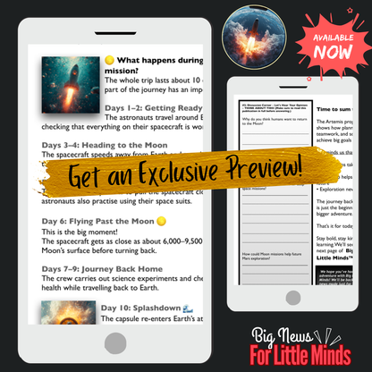 Artemis II Day-by-Day Guide: Timeline, Splashdown, Facts & Activities in Article Pack!