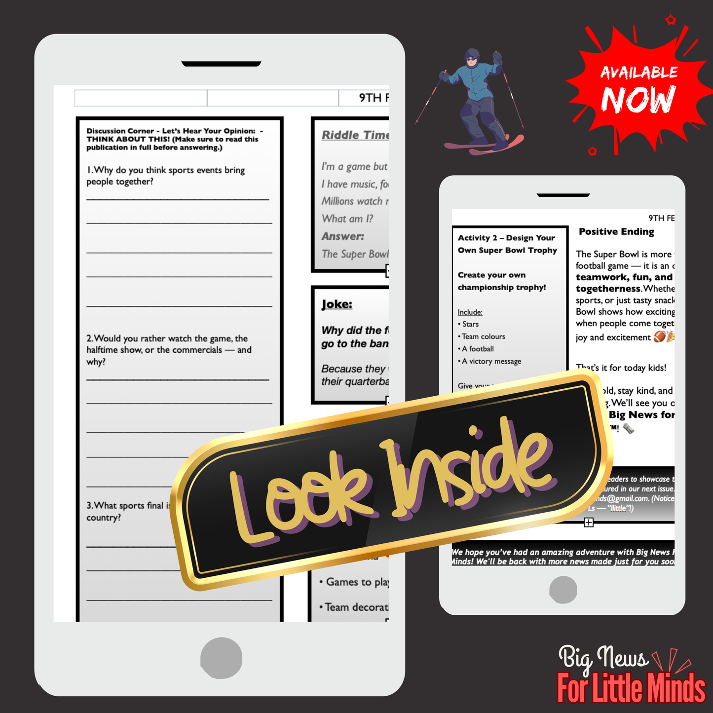 The Super Bowl: Touchdowns, Tunes & Traditions Explained in Kids Article Pack!