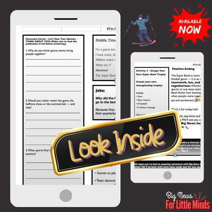 The Super Bowl: Touchdowns, Tunes & Traditions Explained in Kids Article Pack!