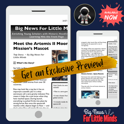 Meet “Rise” The Moon Mascot Flying on Artemis II: Article Pack & Freebie Worksheets!