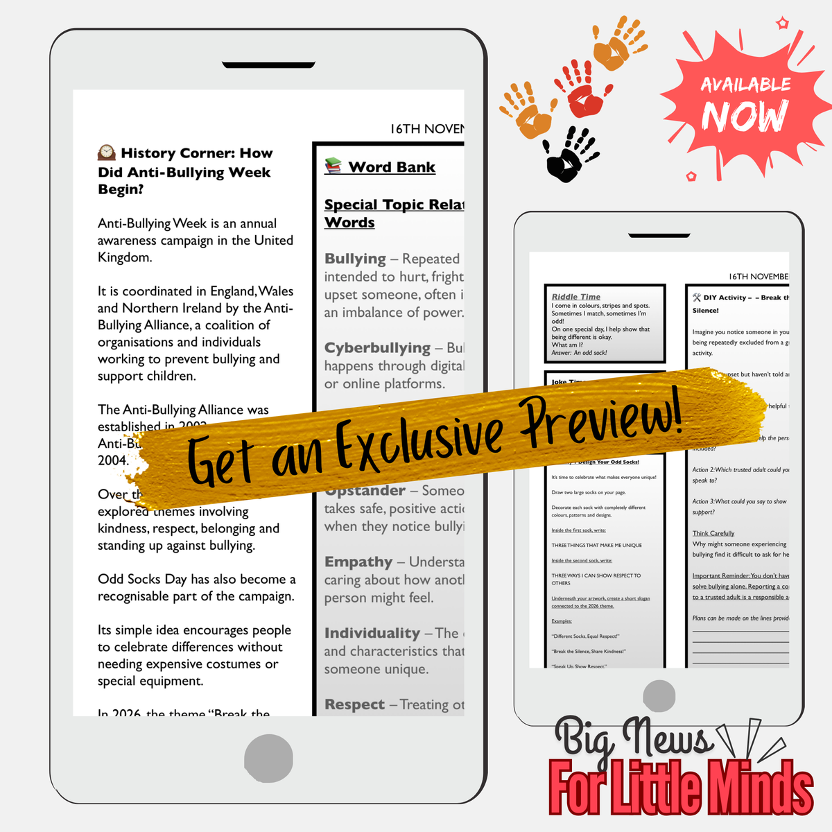 UNITED IN ORANGE! Unity Day: Anti-Bullying Newspaper & Activities for Kids 2026