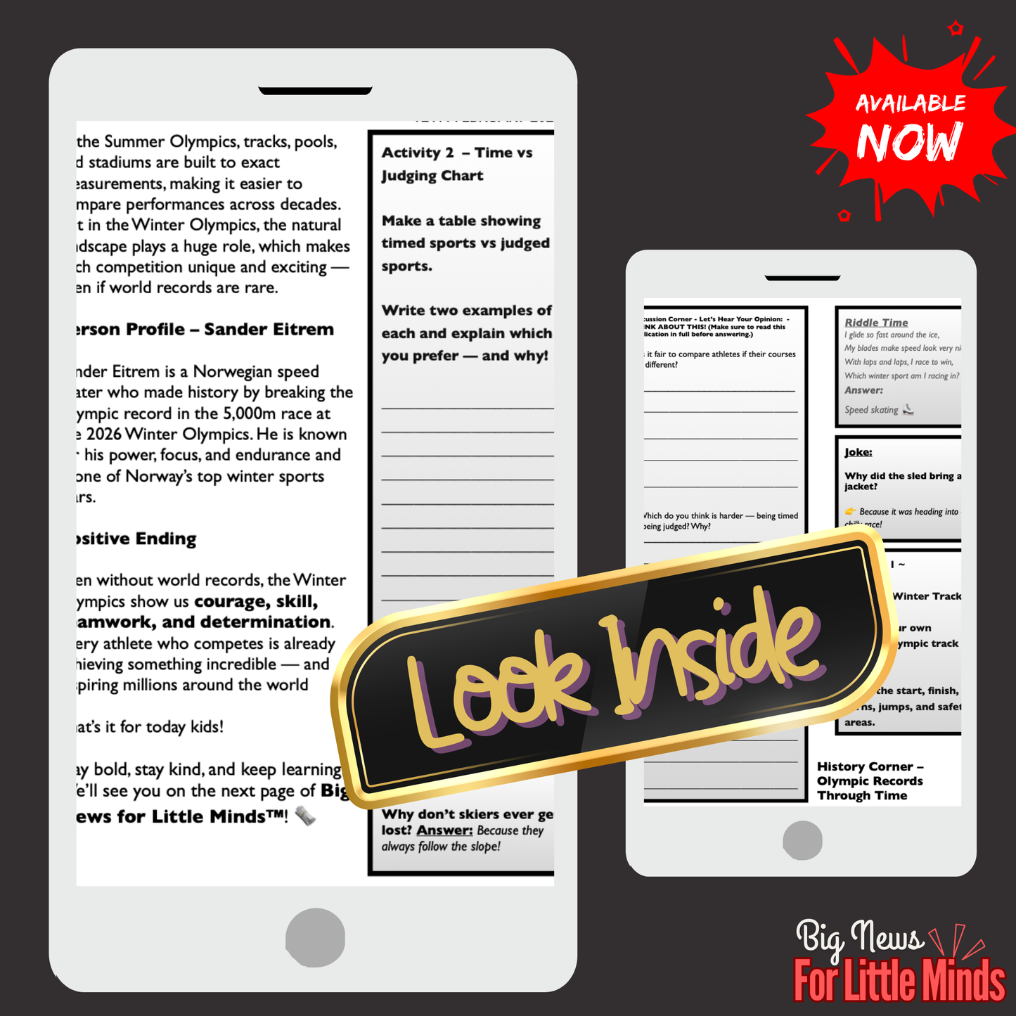 The Challenge of Breaking Winter Records in Winter Olympics: Article Pack for Kids!