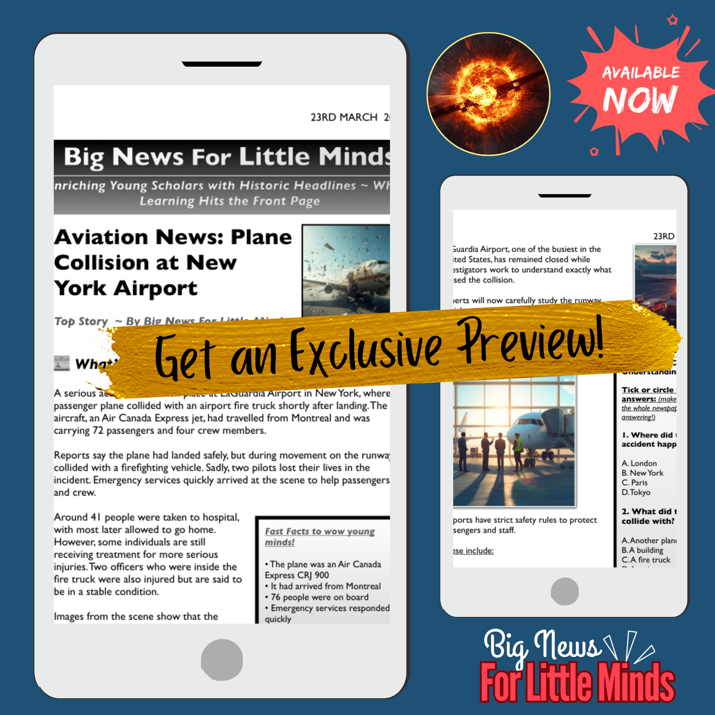 Plane Collision at New York Airport: What Happened, March 2026! Kids News Pack!