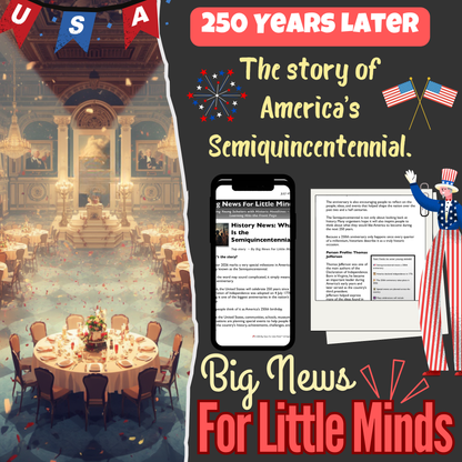 What Does Semiquincentennial Mean? Story Behind America250: Article, Activities & Quiz!