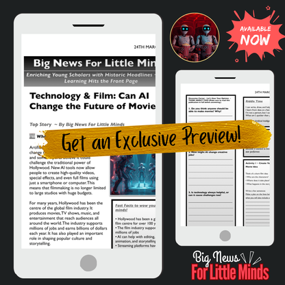 Can AI Replace Movie Makers? The Rise of AI in Films ~ Kids Article & Freebie Pack!