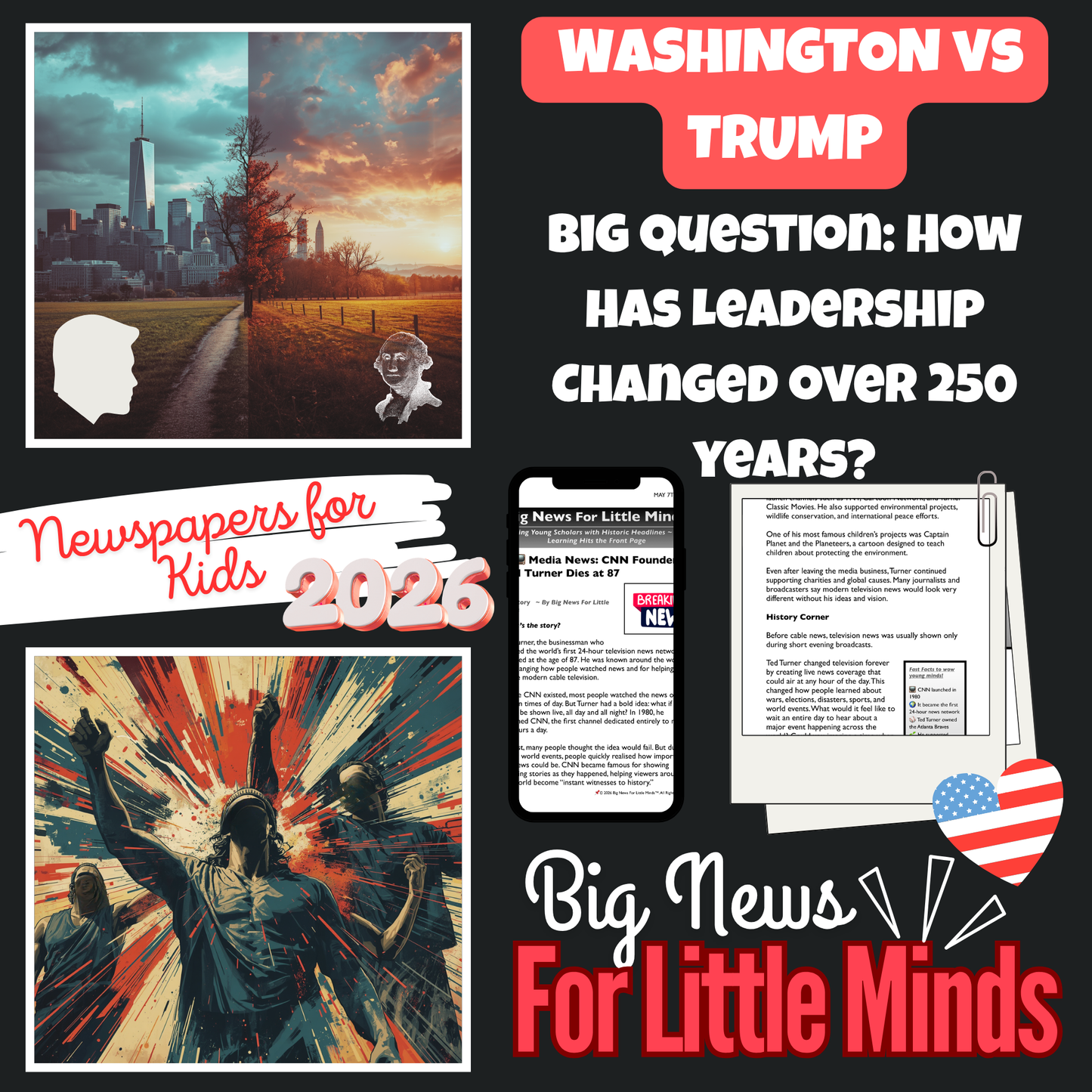 Washington & Trump Compared: 4th July Special Lesson: America Turns 250! Fun Pack