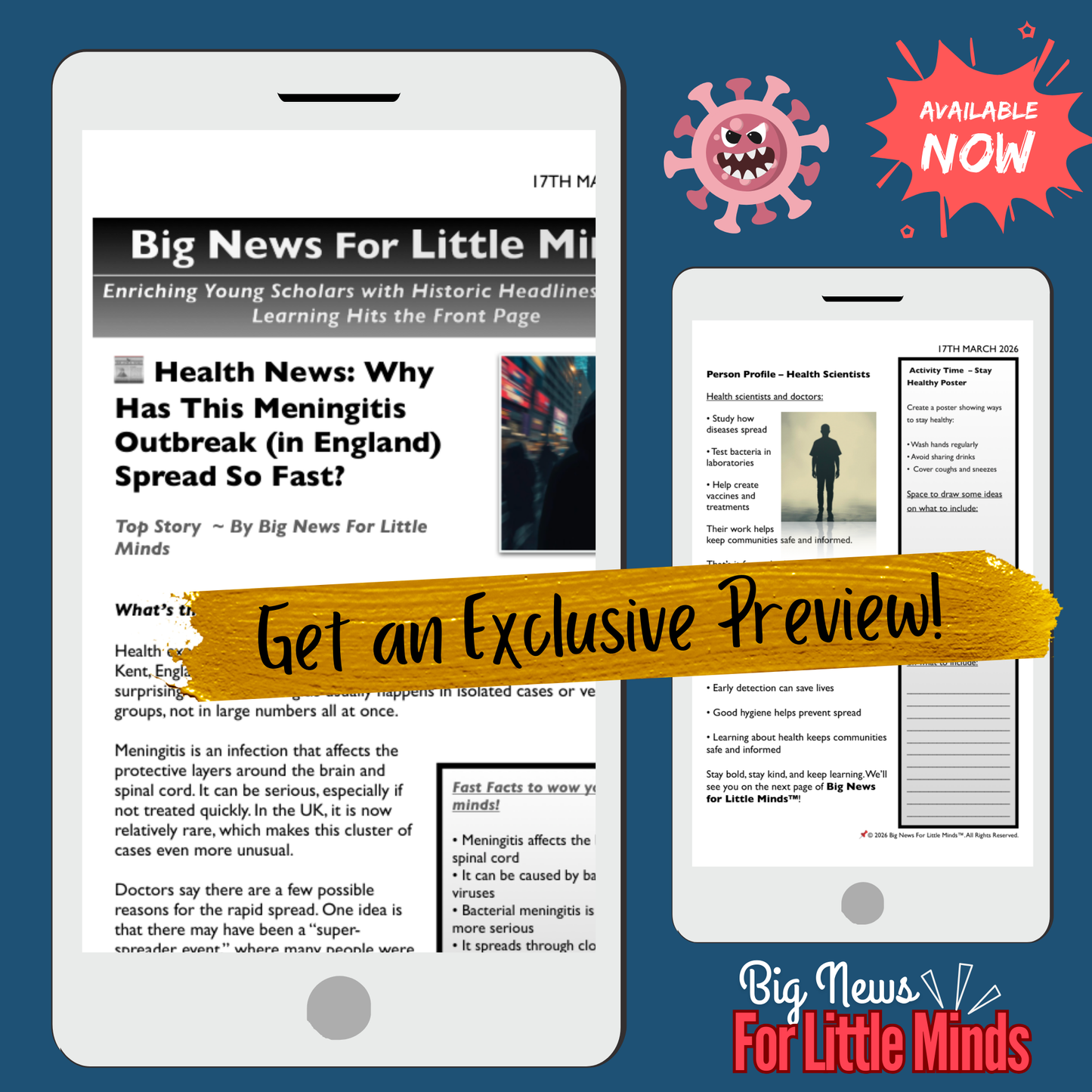 Why Is Meningitis Spreading Quickly in England & What is Meningitis B? Article Pack