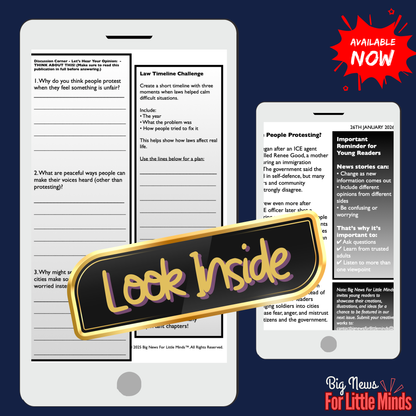 Trump, Protests and the Insurrection Act: Kids News Pack with Activities & Prompts!