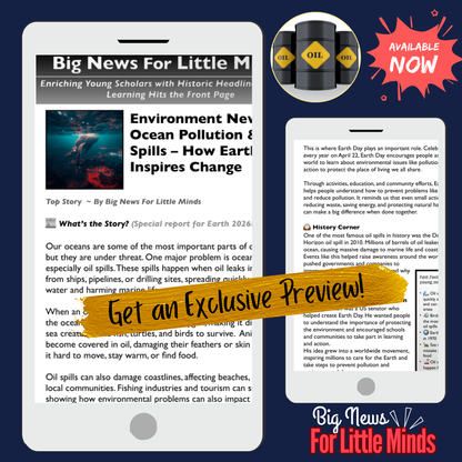 Ocean Pollution & Oil Spills: An Earth Day Article Package with Tasks & Poster Creating!