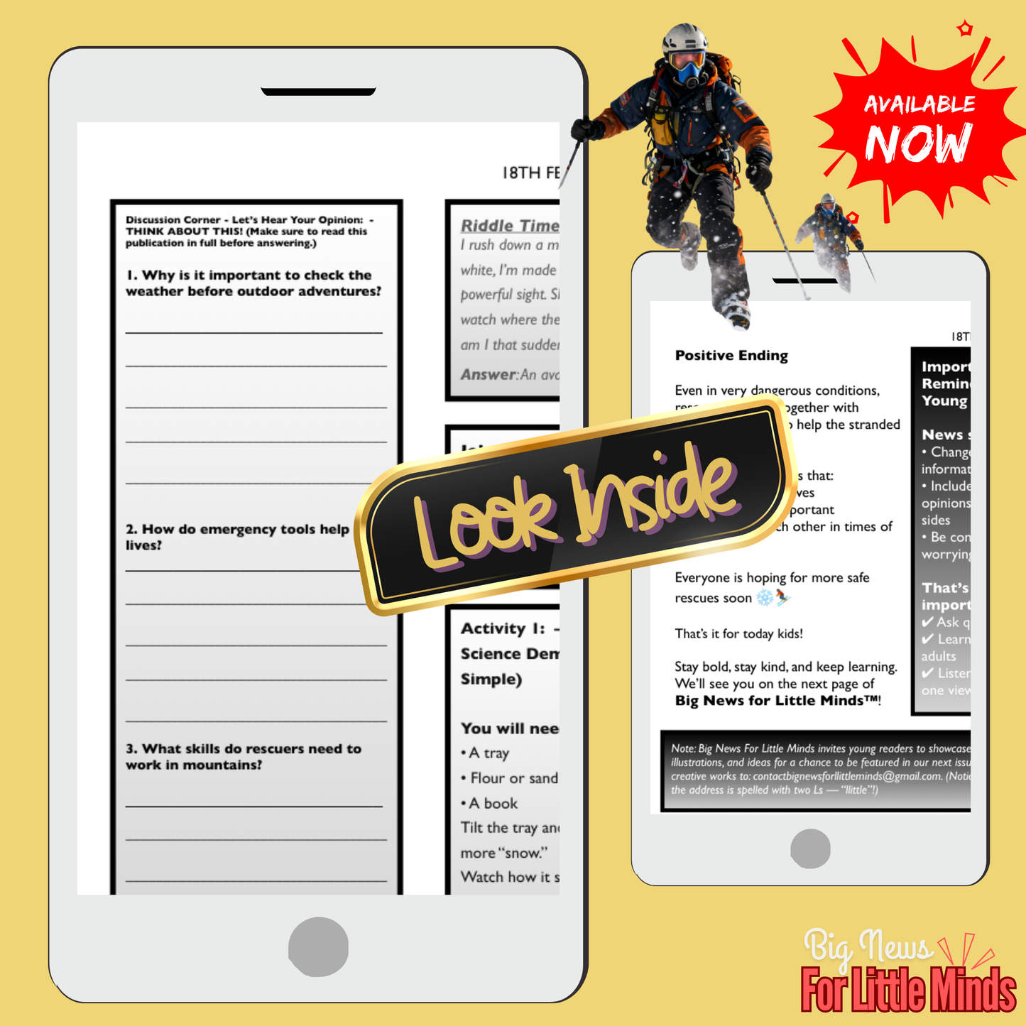 California Avalanche 2026: Rescue & Search Explained in Article Pack with Activities!