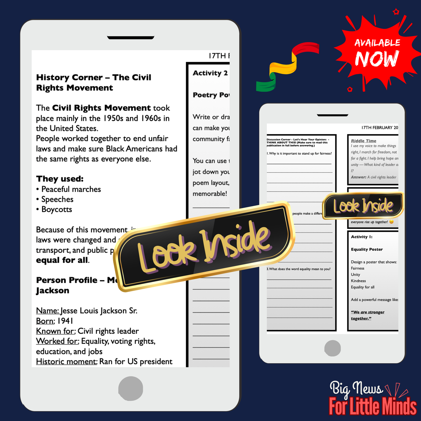 Jesse Jackson, US civil rights leader, Dies aged 84: Kids News Pack & Freebies to Complete!
