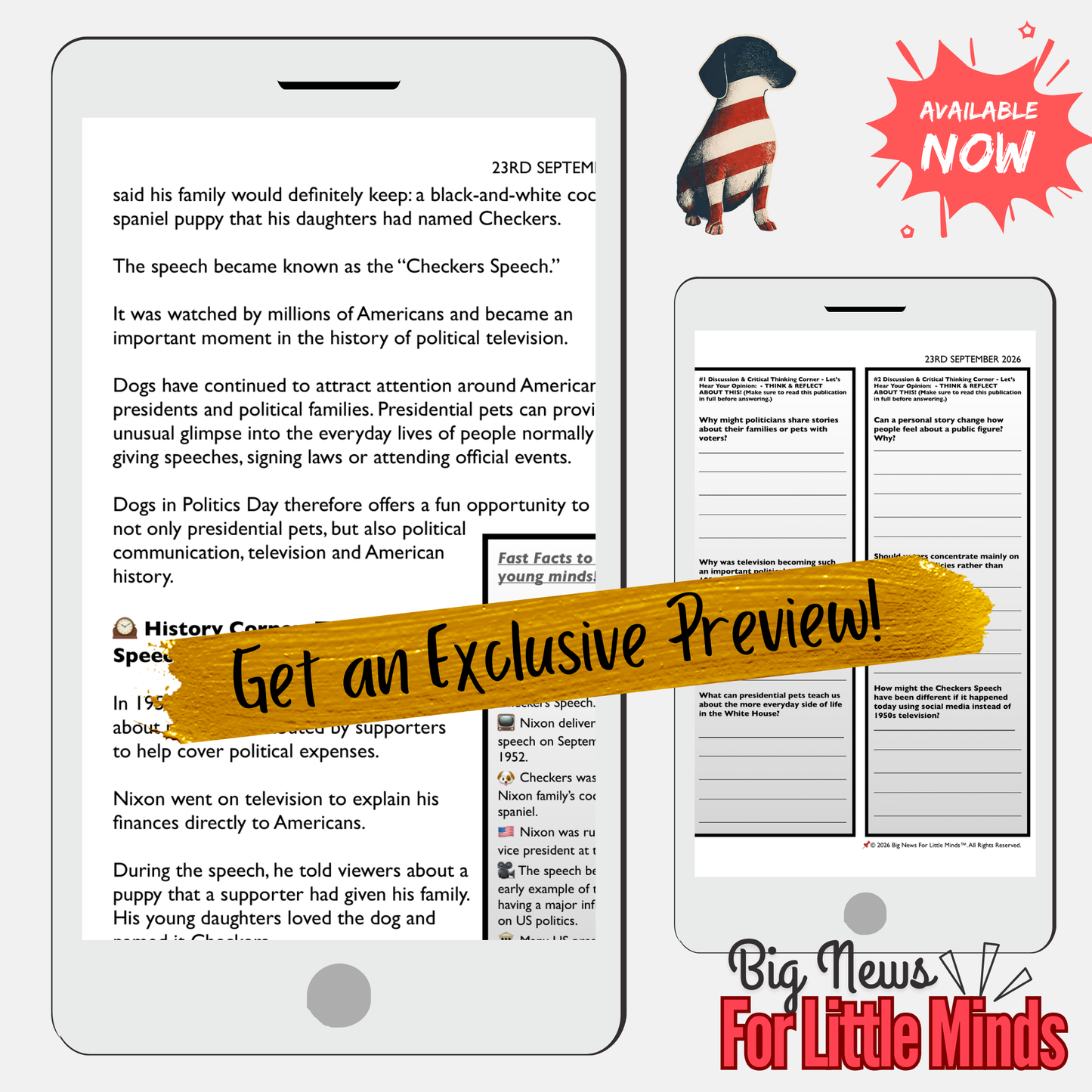 National Dogs in Politics Day: Richard Nixon & the Checkers Speech! Lesson Pack