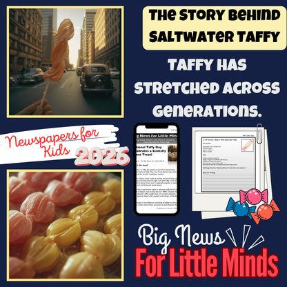 National Taffy Day Talks about The Story Behind Saltwater Taffy: Article, Activities & Quiz