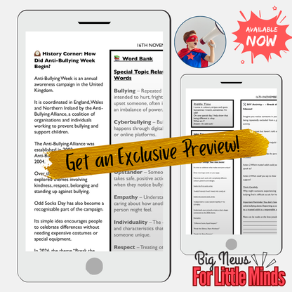 Anti-Bullying Week 2026: Break the Silence Newspaper, Reading & Activities PACK!