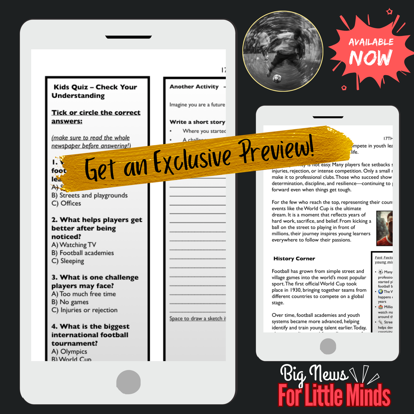 USA World Cup 2026: Journey Behind Every Player: Kids Article Package with Tasks!