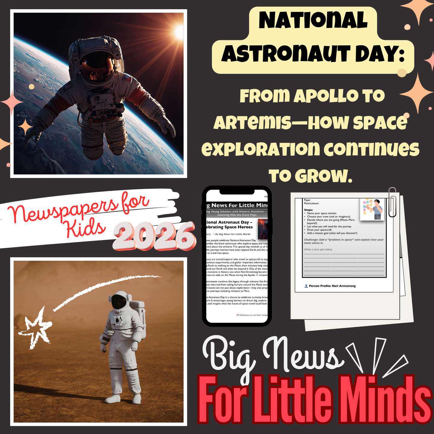 National Astronaut Day: From Freedom 7 (Alan Shepard) to Artemis II: Kids Article Pack!