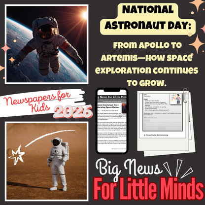 National Astronaut Day: From Freedom 7 (Alan Shepard) to Artemis II: Kids Article Pack!