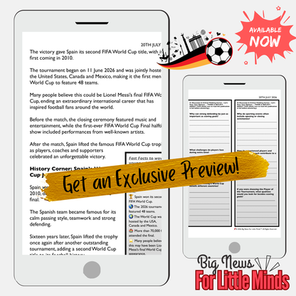 Spain Wins the 2026 FIFA World Cup – Newspaper, Quiz, Critical Thinking & Activities!