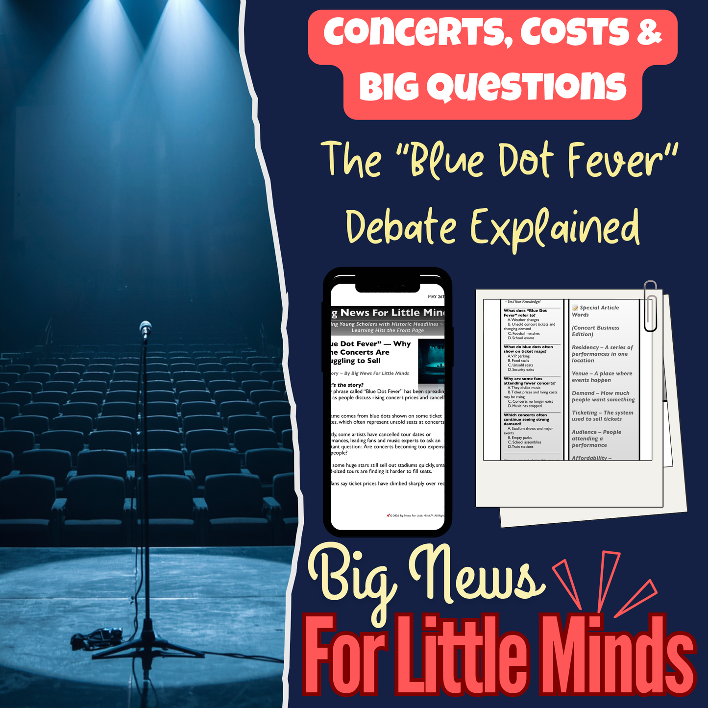 Blue Dot Fever — Why Some Concerts Are Struggling to Sell: Kids Newspaper & Activites