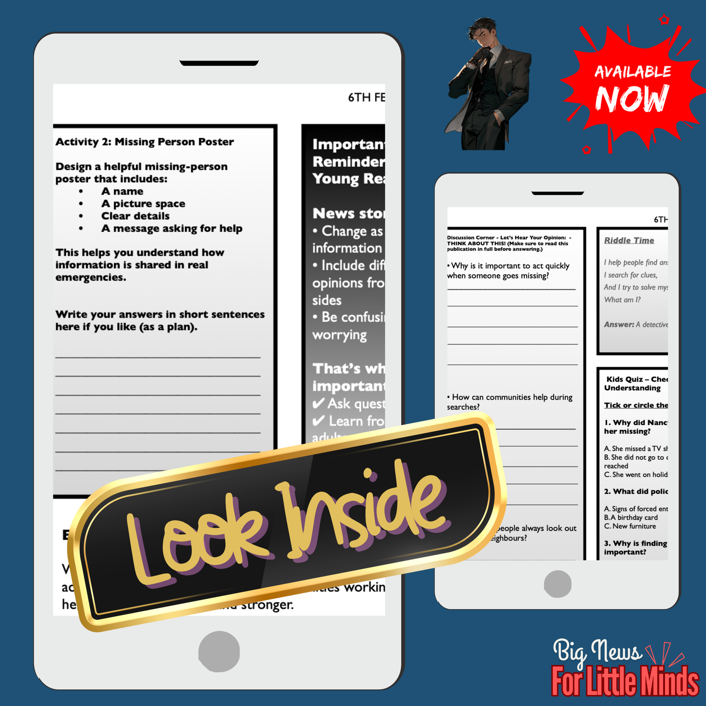 Kids' News Pack on: Nancy Guthrie’s Disappearance ~ Free Worksheets included!