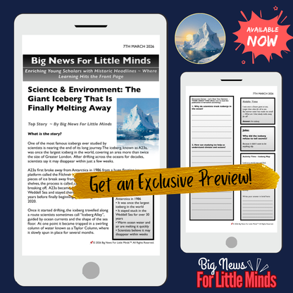 World’s Largest Iceberg Is Breaking Up — A23a Explained: Kids Article Pack & Freebies!