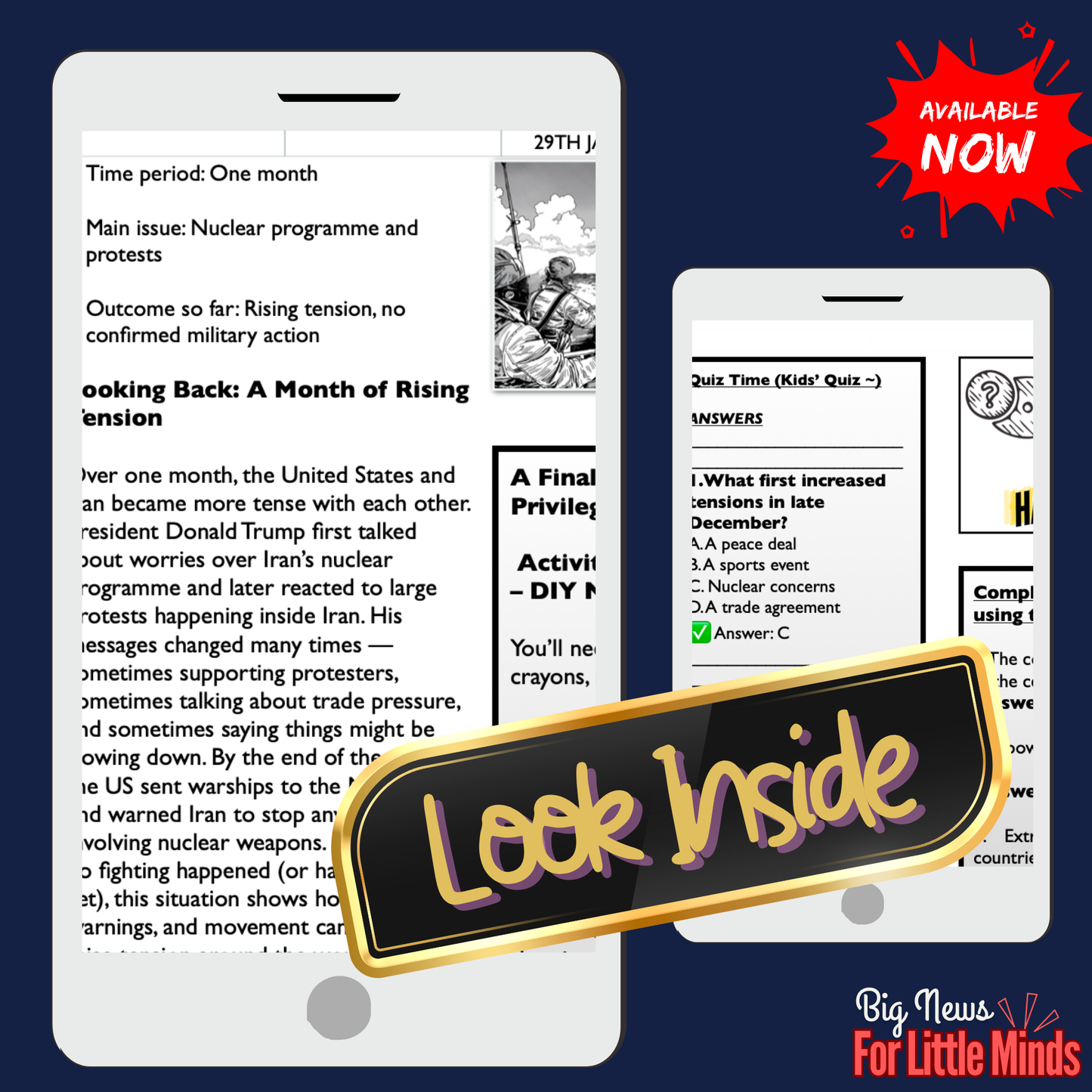 Rising US–Iran Tensions: 2026 Drama Explained to Kids in News Pack with Freebies!