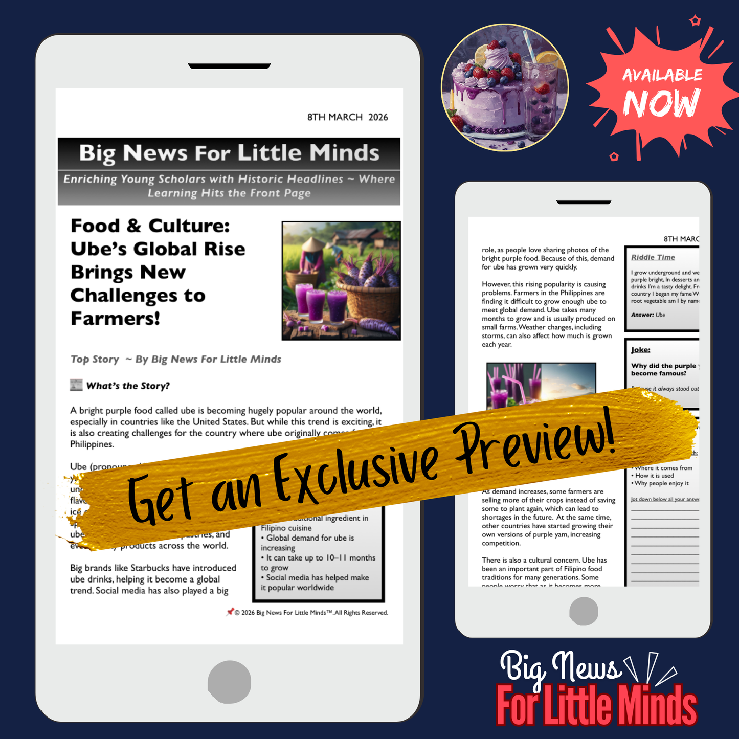 Ube Goes Global, But Farmers Face New Challenges: Kids Article Pack on Ube's Trend!