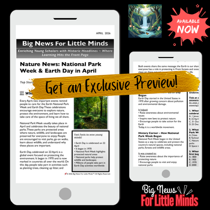 Protecting Nature: The Story of Earth Day and Parks Week in Kids Article Pack!