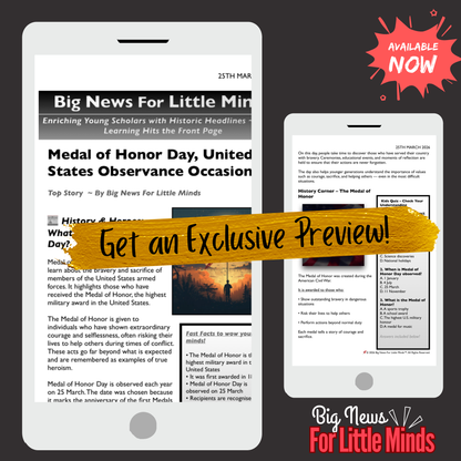 Medal of Honor Day: "America’s Bravest Heroes" Article Pack for Kids on 25 March!