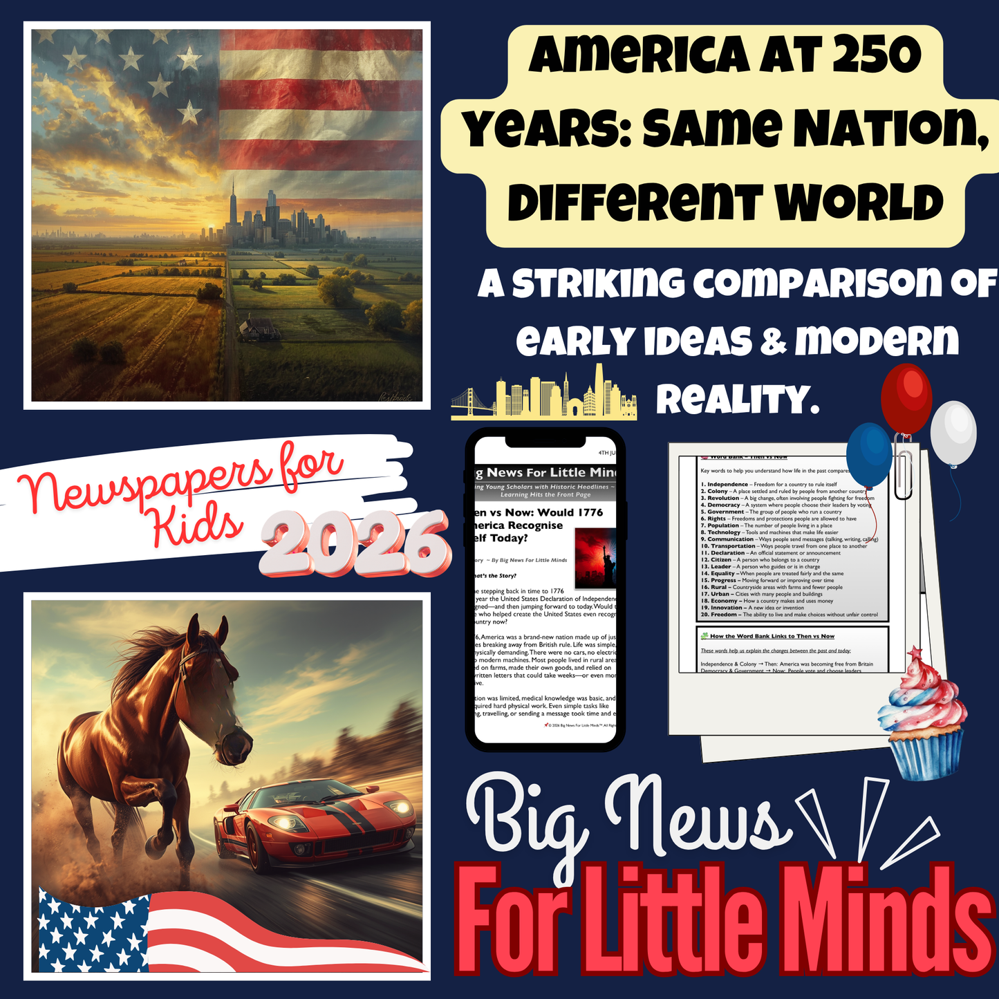Same Nation, Different World: Would 1776 America recognise today? 4th July Package!