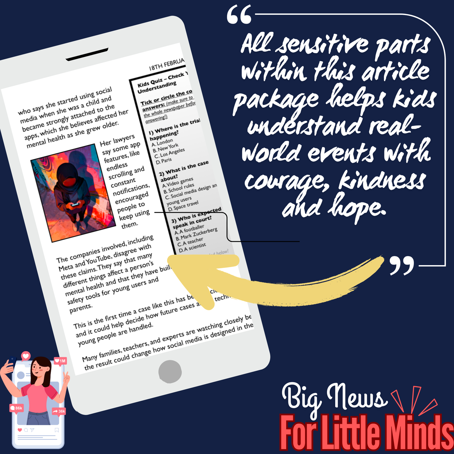 Mark Zuckerberg Heads to Court as Big Tech on Trial: Kids Article Pack!