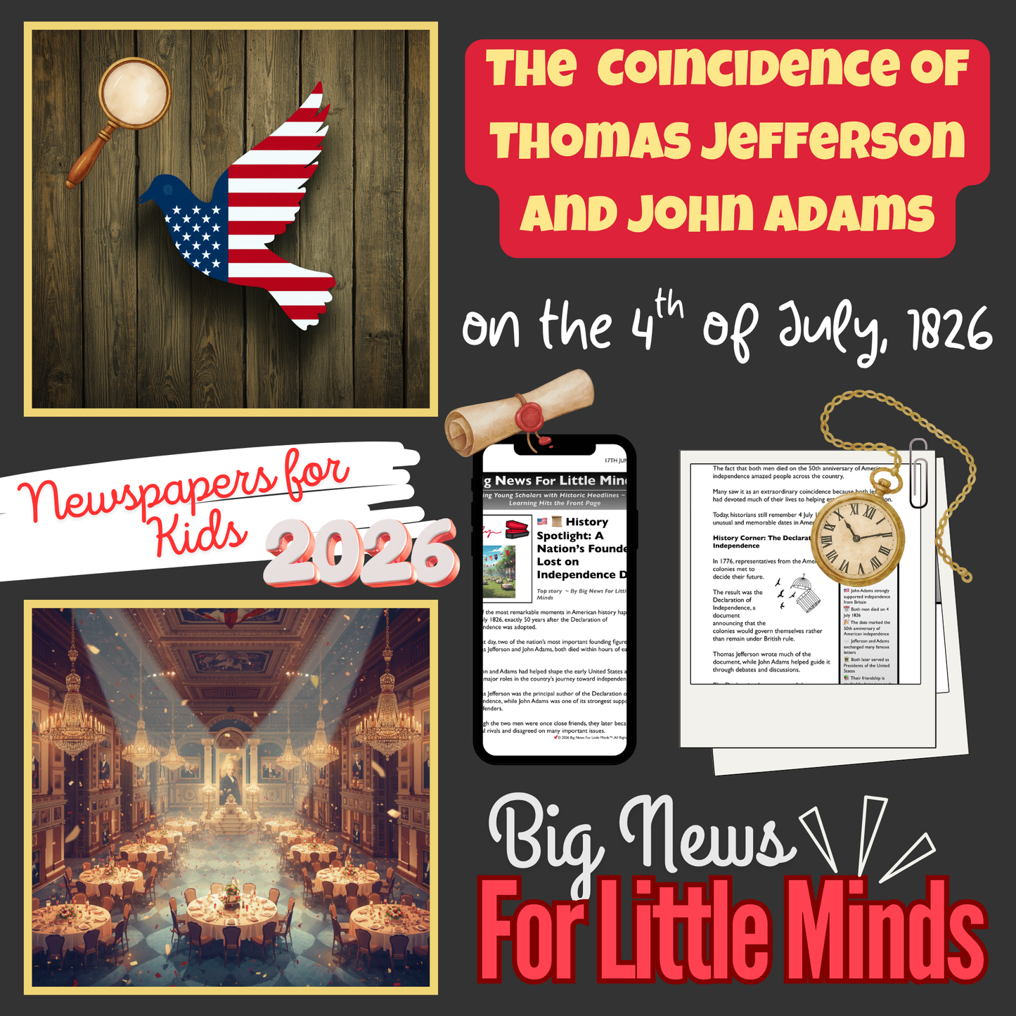 The Founders Who Died on America’s 50th Birthday 4th of July: Article, Activities & Quiz!