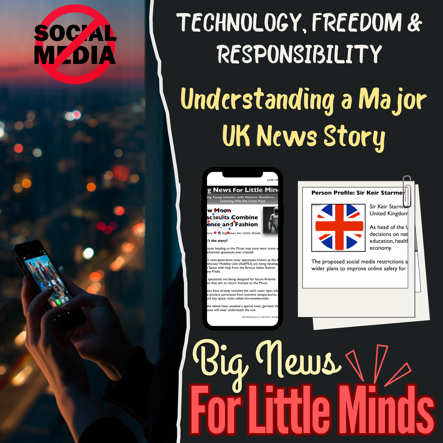 UK Social Media Ban: Under 16s in 2027! Article, Activities, Quiz & Freebie Worksheets