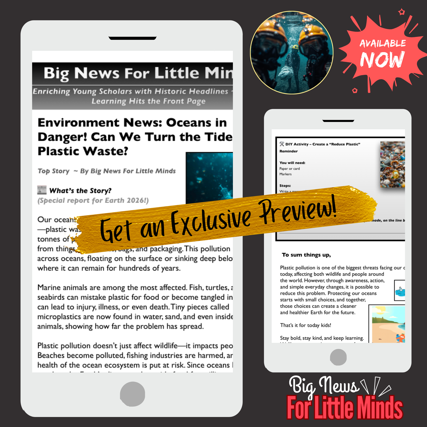 Earth Day Highlight: the Plastic Pollution Problem on Marine Life! (Kids Article Pack)