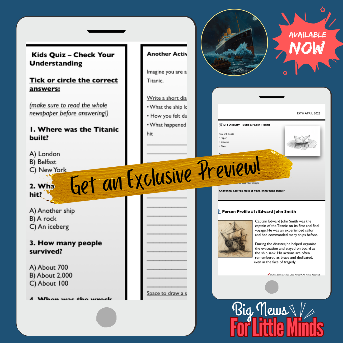 The Night Titanic Sank (Disaster) Complete Titanic Remembrance Day Lesson Package!