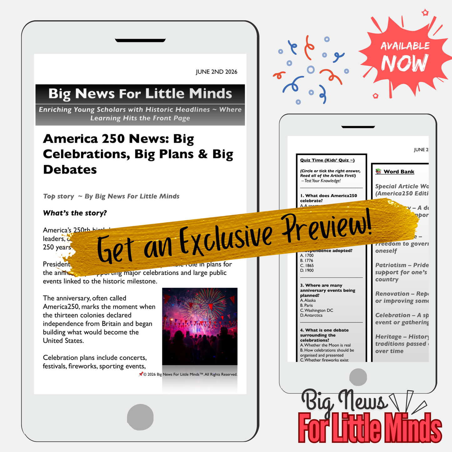 AMERICA TURNS 250: Trump, Celebrations & big debates. 4th July Lesson & Activities!