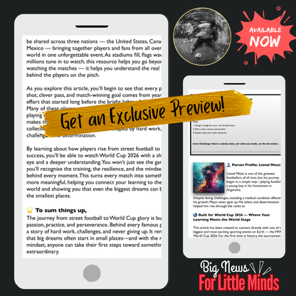 USA World Cup 2026: Journey Behind Every Player: Kids Article Package with Tasks!
