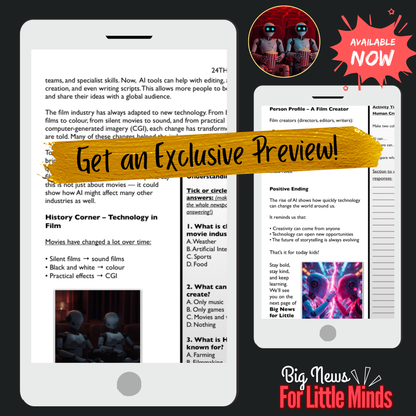 Can AI Replace Movie Makers? The Rise of AI in Films ~ Kids Article & Freebie Pack!