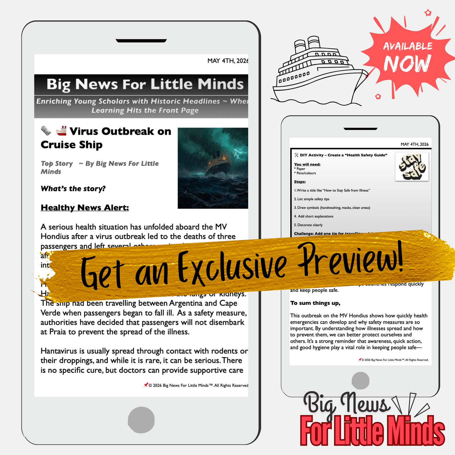 Hantavirus Case Confirmed on Cruise Ship: Newspaper & Activities for Kids 2026