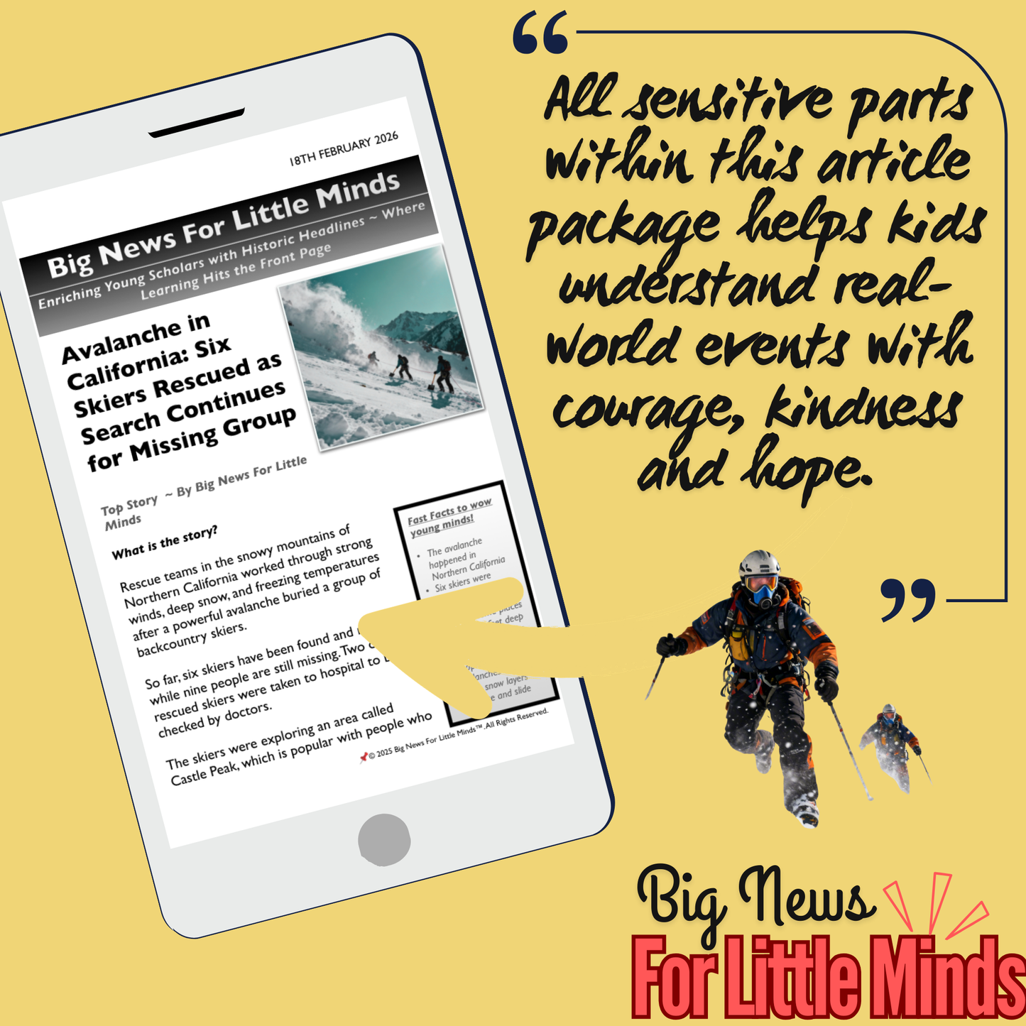 California Avalanche 2026: Rescue & Search Explained in Article Pack with Activities!